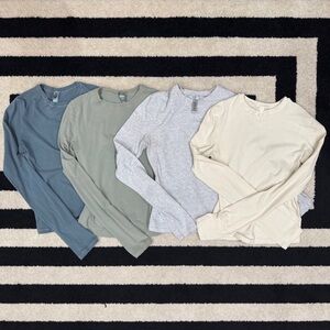 SKIMS cotton jersey long sleeve tee bundle